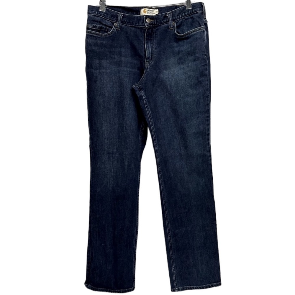 CARHARTT Jean Size 12 Tall Original Fit Cotton stretch Straight Leg Dark…